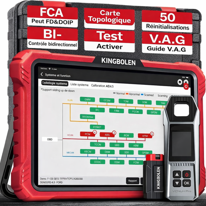 Kingbolen K10 pack EU : valise diagnostic multimarque pro