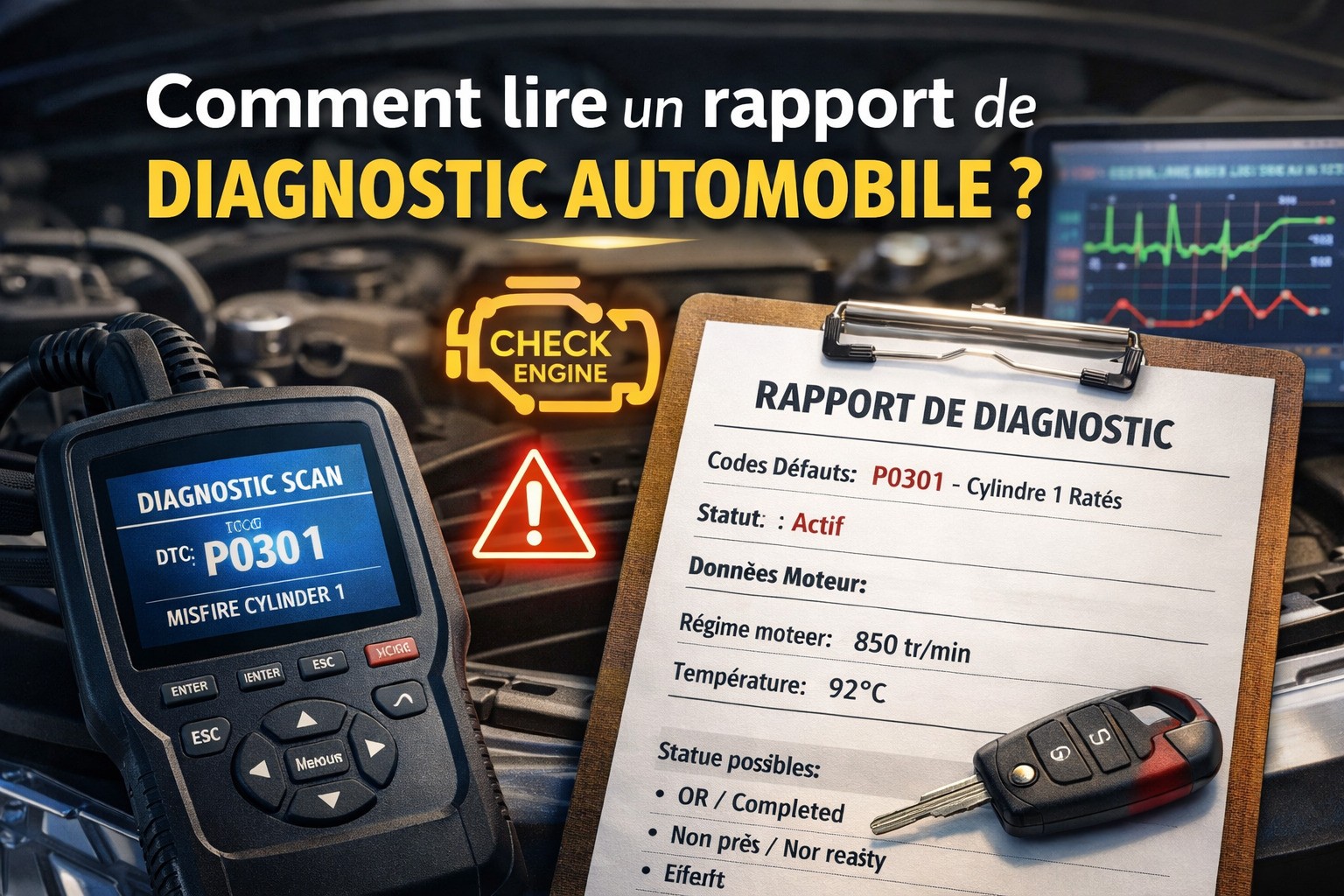 Comment lire un rapport de diagnostic automobile : comprendre les codes défauts et les données OBD